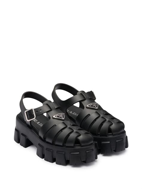 prada womens rubber slide sandals|prada denim sandals.